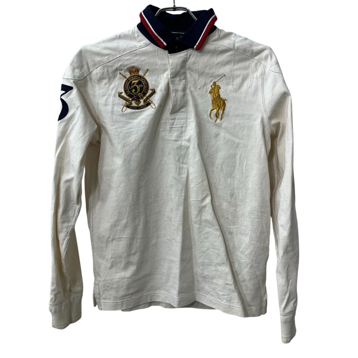 RALPH LAUREN SPORT 長袖 ポロシャツ L ホワイト ラルフローレン