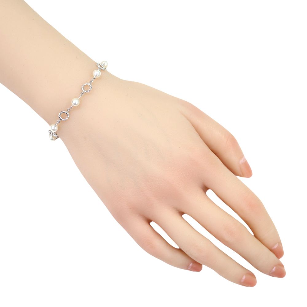 ミキモト ブレスレット 18金 K18ホワイトゴールド アコヤパール ミキモト ブレスレット 18金 K18ホワイトゴールド アコヤパール