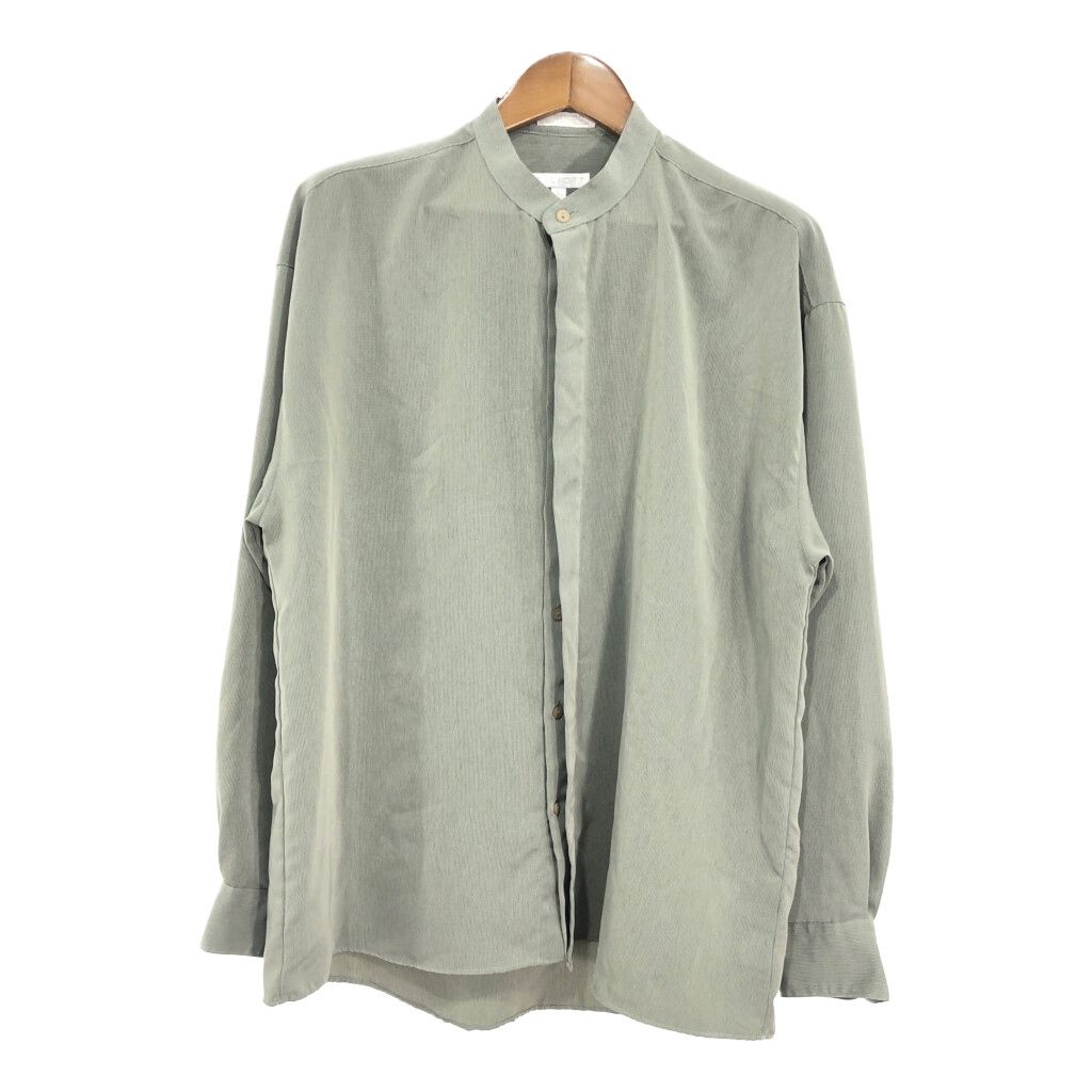 90年代 ELLIOTT ノーカラー 長袖シャツ グリーン (メンズ L) 中古 古着 S1188 1円スタート