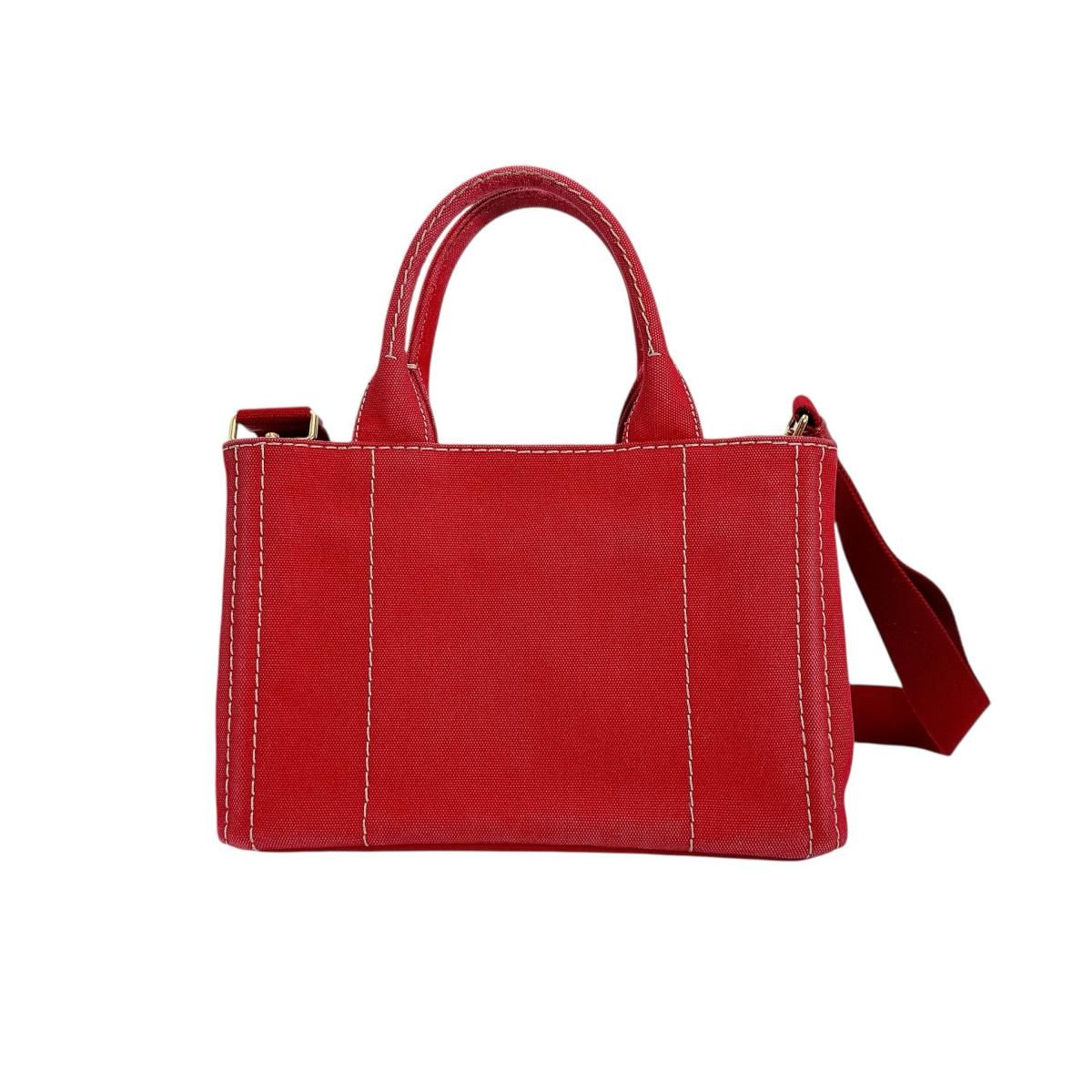 プラダ BN2439 ミニ 2way カナパ トートバッグ PRADA レッド