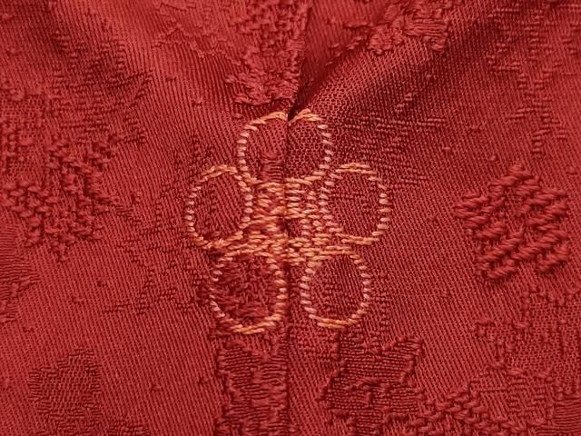 平和屋着物▽q上質な色無地 草花地紋 紅海老茶色 ますいわ屋扱い 正絹  