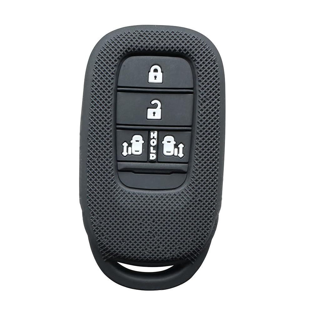 ブラック(シリコン製) [Kinotaka] ホンダ車用 シリコン製 スマート キーケース 新型 N-BOX JF5 JF6 VEZEL 新型 ヴェゼル ヴェゼル e:HEV 新型CIVIC シビック ハッチバック FL1などキーカバー(ブラック(シリ