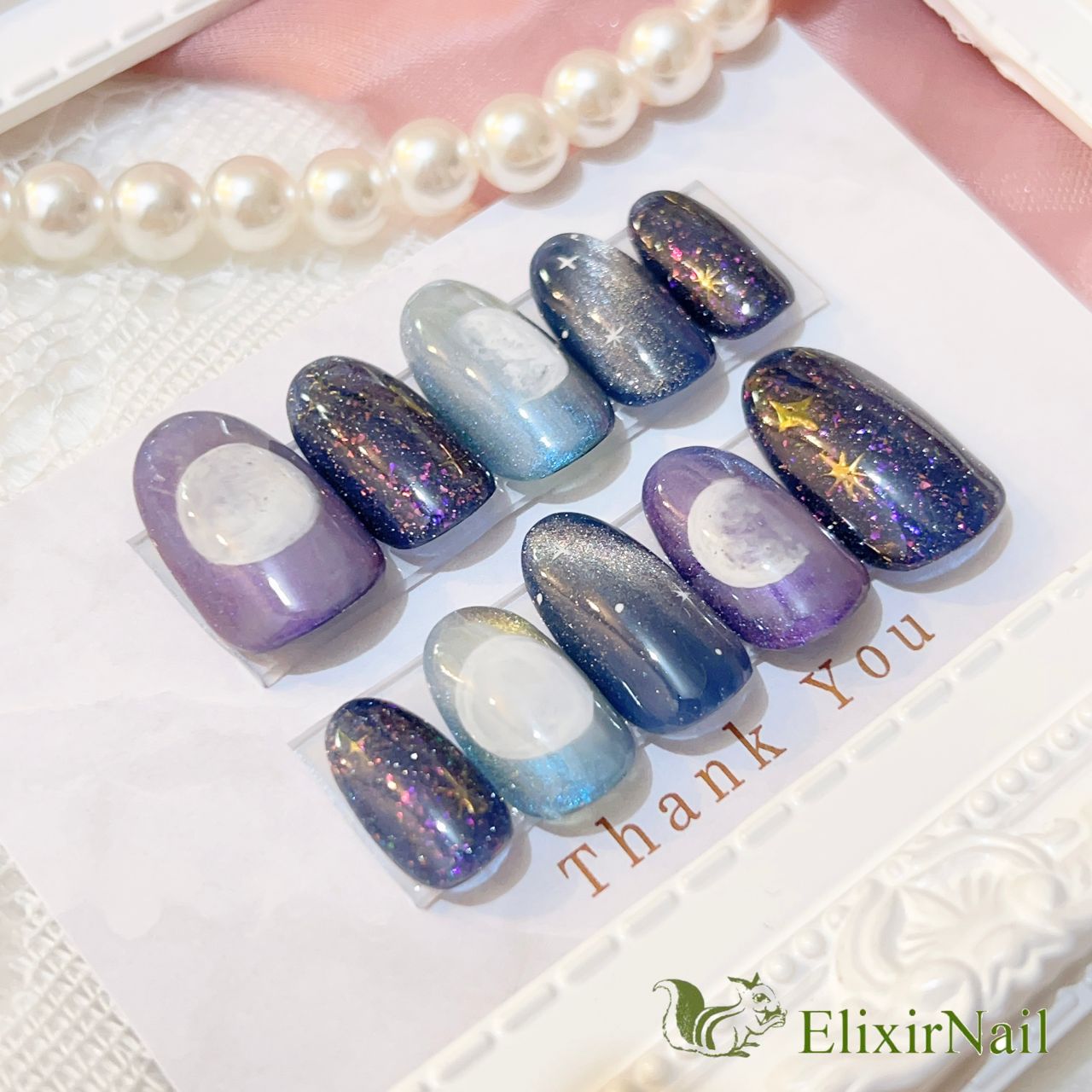 現品】ネイルチップ 月 夜空 - メルカリ 