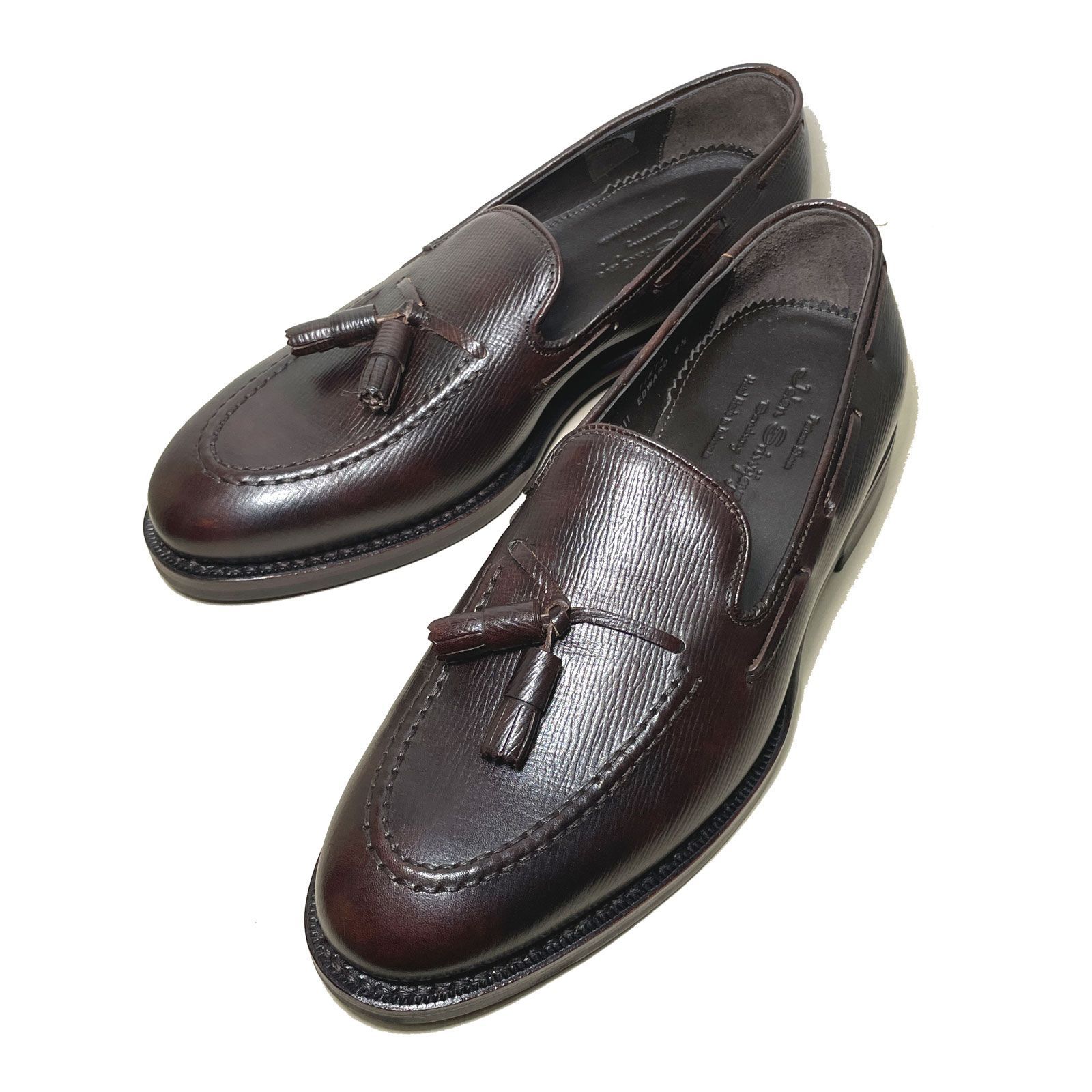 Jalan Sriwijaya ジャランスリウァヤ | ジャランスリワヤ 98811 Tirta DARK BROWN RADICA OALMELLANO CALF アンティーク 型押しレザー ダイナイトソール タッセルローファー ダークブラウン