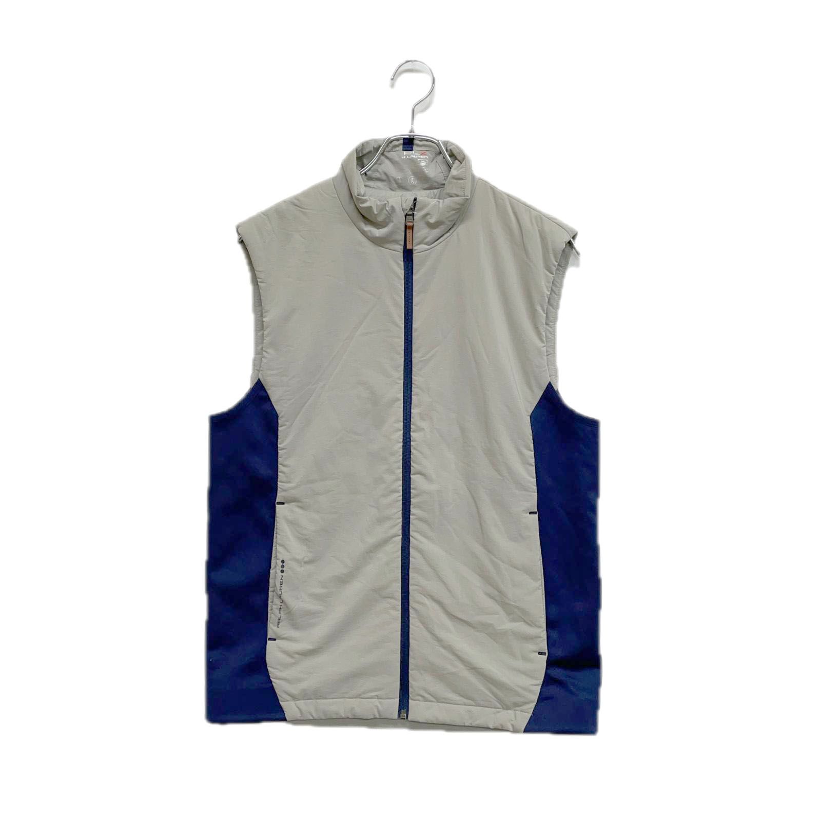 メンズ アールエルエックス ラルフローレン RLX RALPH LAUREN ベスト S グレー×紺 中綿 フルジップ