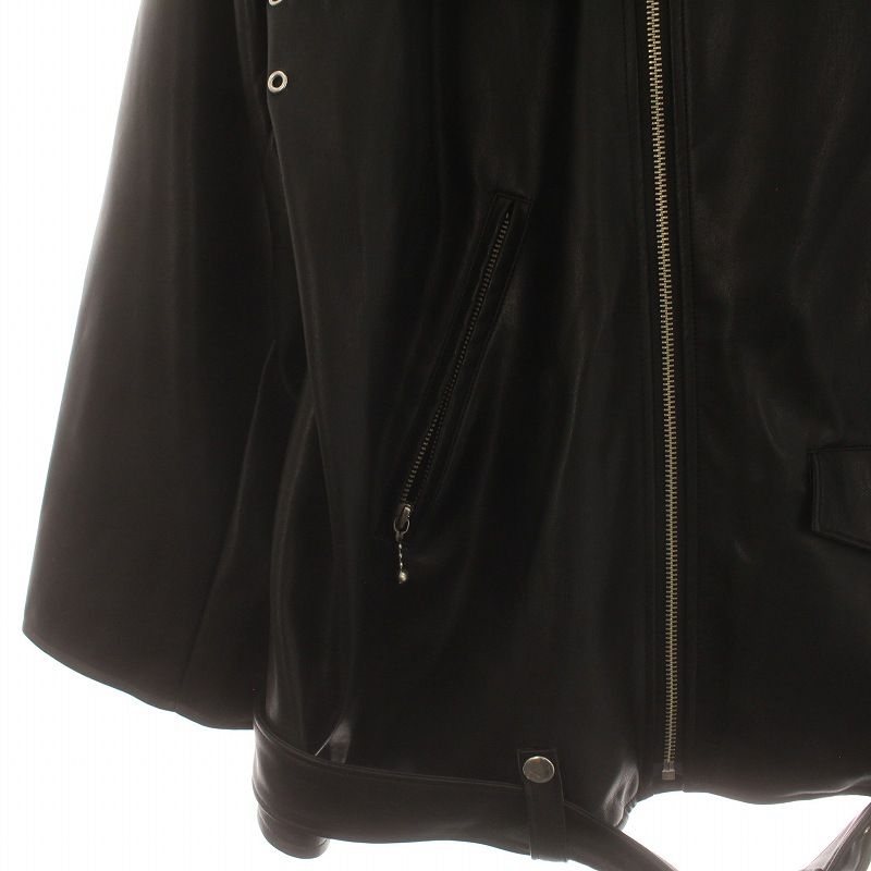 アドラー Adrer ダブルライダースジャケット フェイクレザー ハーフ