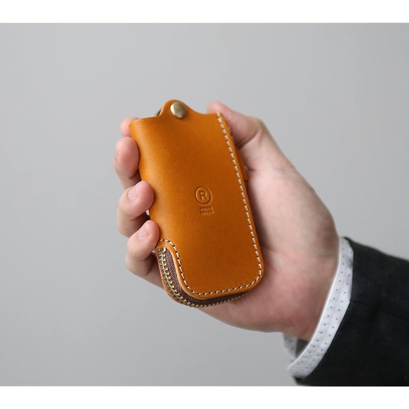 PORCO ROSSO キーケース スマートキーケース メンズ レディース 本革 栃木レザー スマートキー キー キーホルダー 革 ファスナー ブランド ポルコロッソ キャメル ブラウンファスナー sokunou