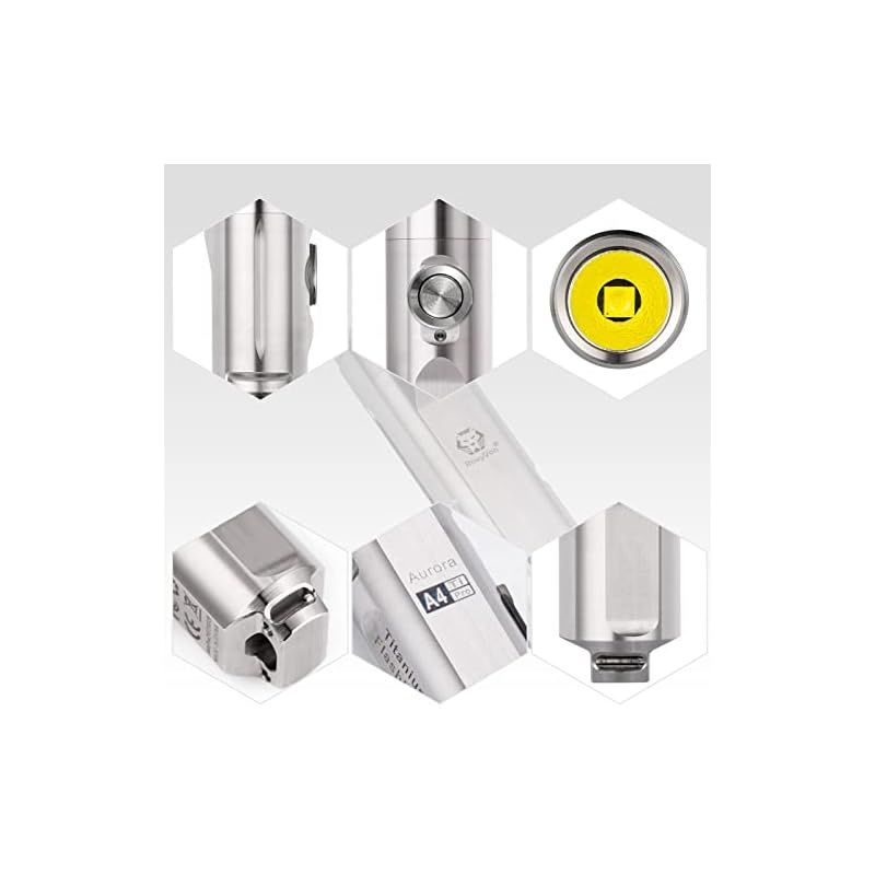 RovyVon A4 Pro チタン キーチェーン懐中電灯 超明るい 650 ルーメン小さな EDC 懐中電灯の世帯 屋外 キャンプ 祭典のため 1