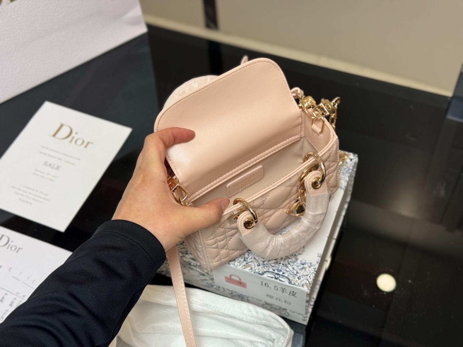 Dior レザーブルゾン スエード ラムスキン ベージュ(44サイズ) 直営店◇LADY DIOR MY ABCDIOR SMALL BAG カナージュ ラムスキン