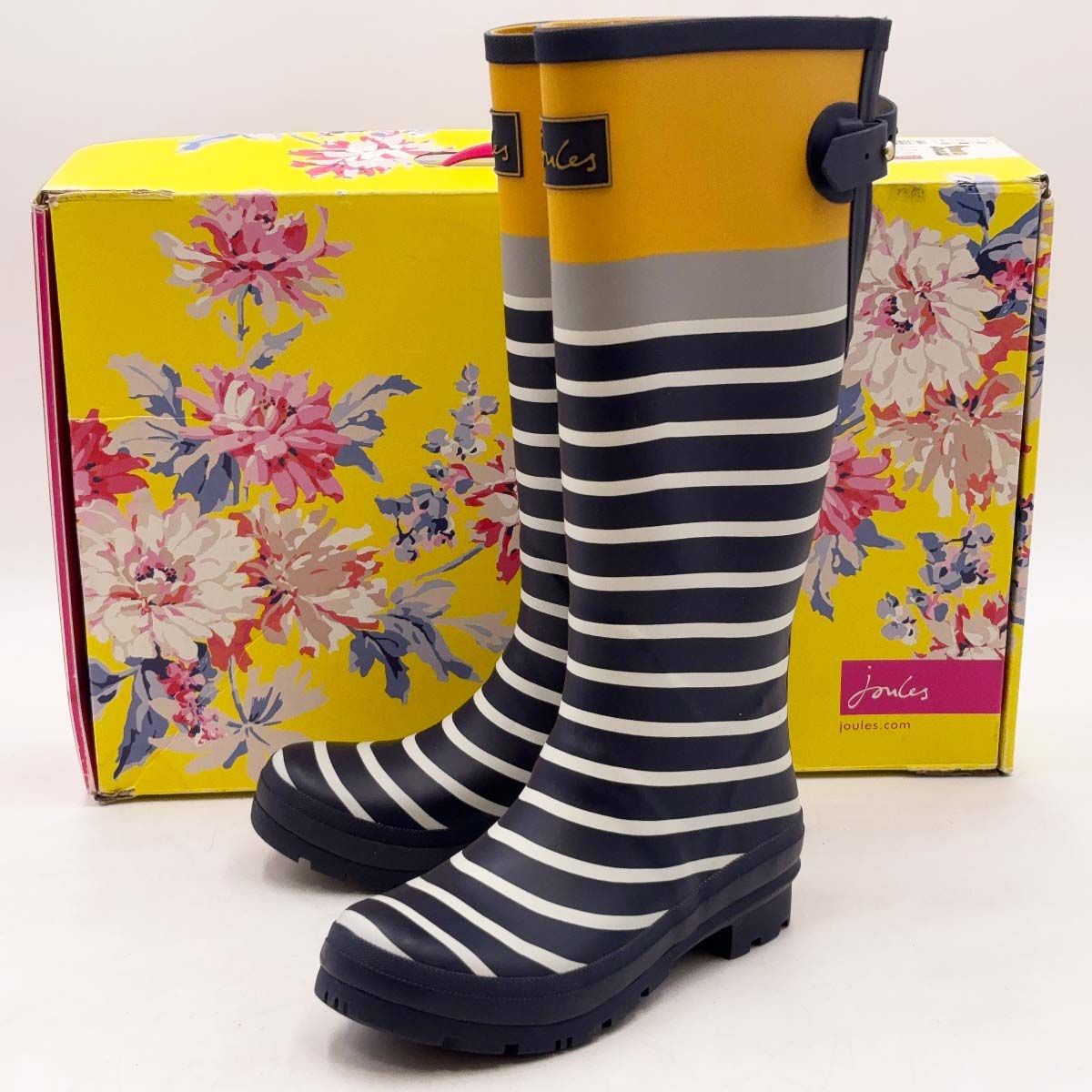 【未使用】Joules ジュールズ WELLY PRINT NAVENGSTRP レインブーツ UKサイズ4 V02660 レディース 長靴 レインシューズ 未使用】Joules ジュールズ WELLY PRINT NAVENGSTRP レインブーツ UK