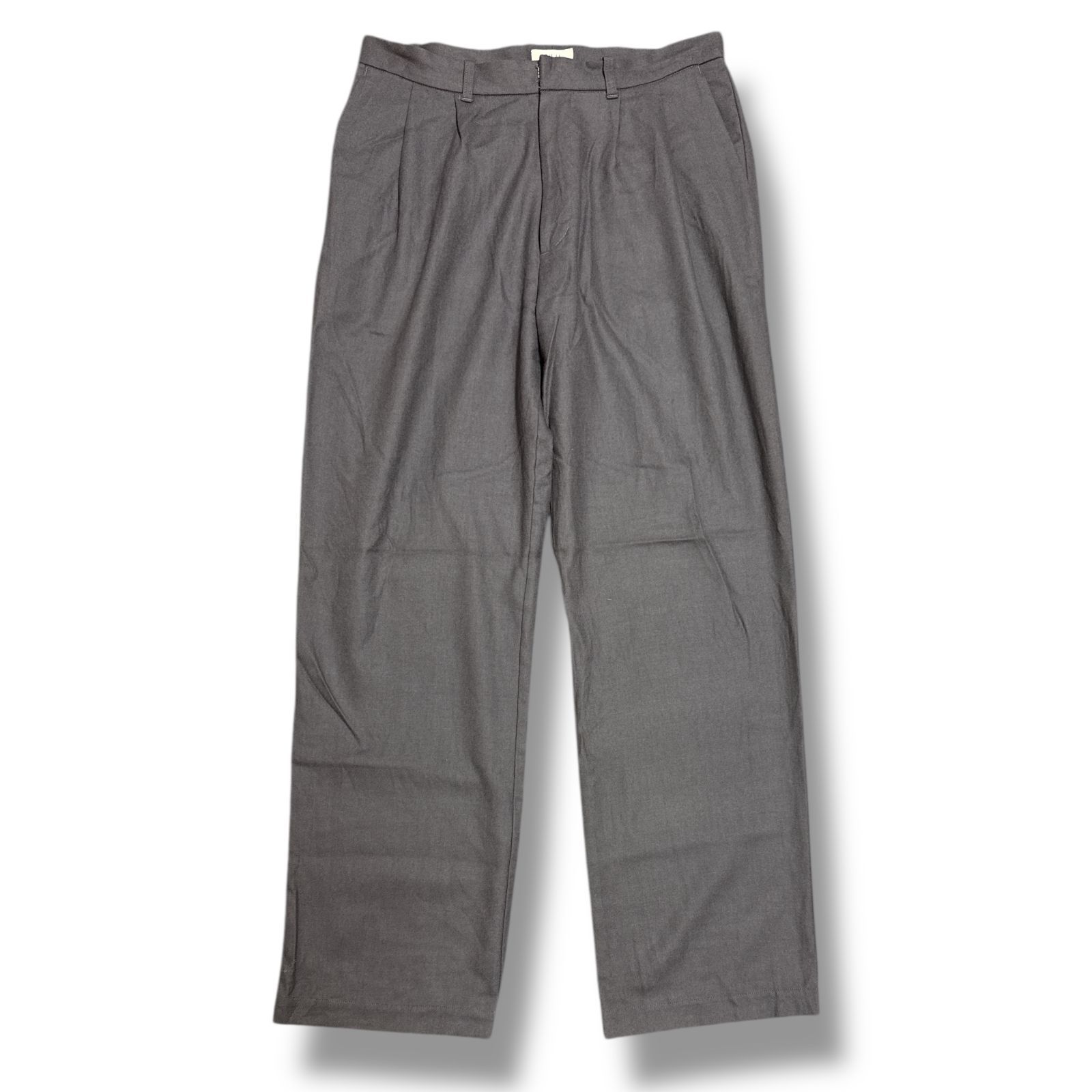 参考上代42900円 FUJI Two Tuck Slacks 2タック スラックス パンツ トラウザーズ フジ charcoal Gray 6 91864A3