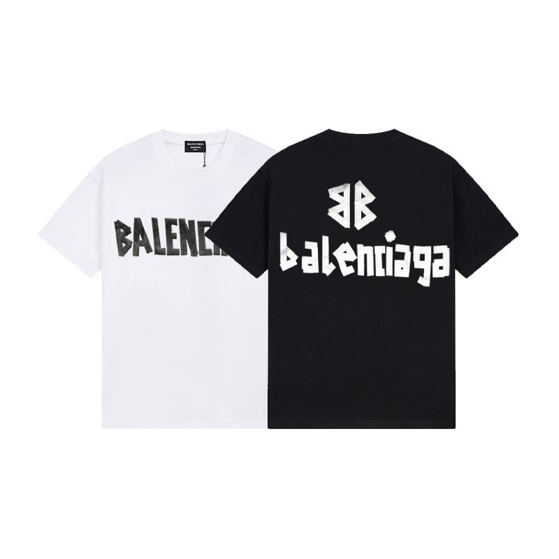 【BALENCIAGA】テープタイプ ロゴプリント コットンTシャツ BALENCIAGA バレンシアガ Tape Type Medium Fit Tee テープロゴT
