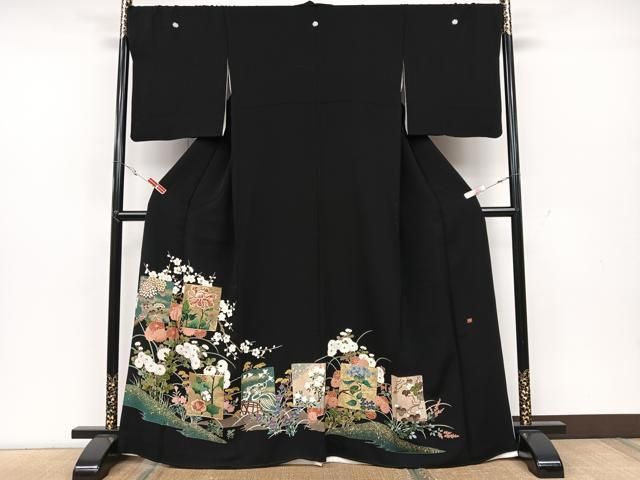 平和屋着物○創業460年・千總 黒留袖 駒刺繍 雪輪飛鶴