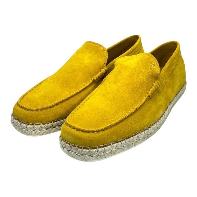 未使用】TODS トッズ シューズ ローファー フラットシューズ エスパドリーユ スリッポン スエード イエロー [サイズ 11 (約30cm)]