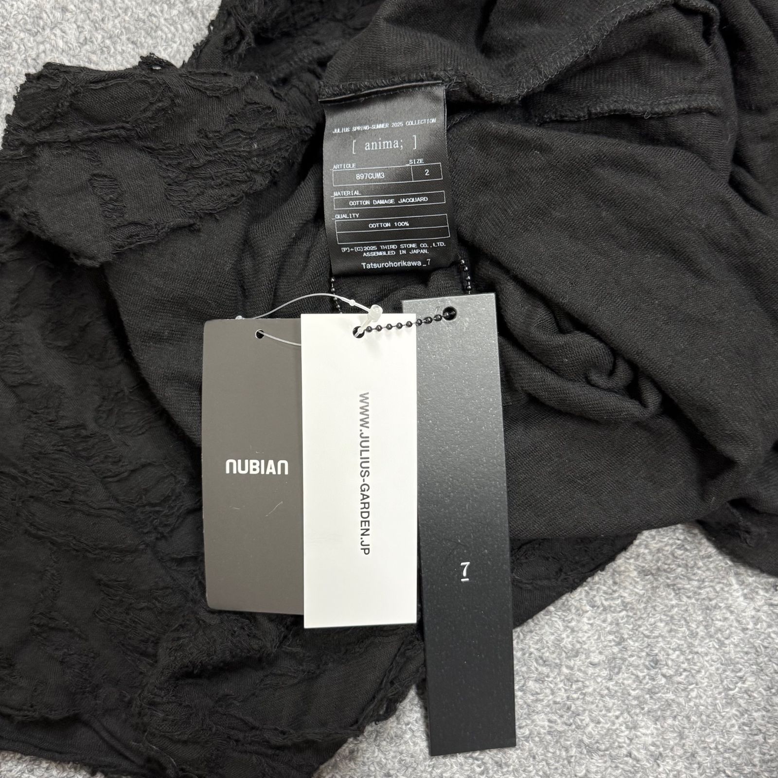 参考上代26400円 未使用品 JULIUS 25SS COTTON DAMAGE JACQUARD T