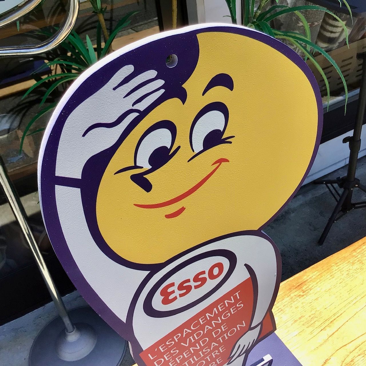 Esso キャラクター看板 木製 約60cm Esso キャラクター看板 木製 約60cm アンティーク雑貨
