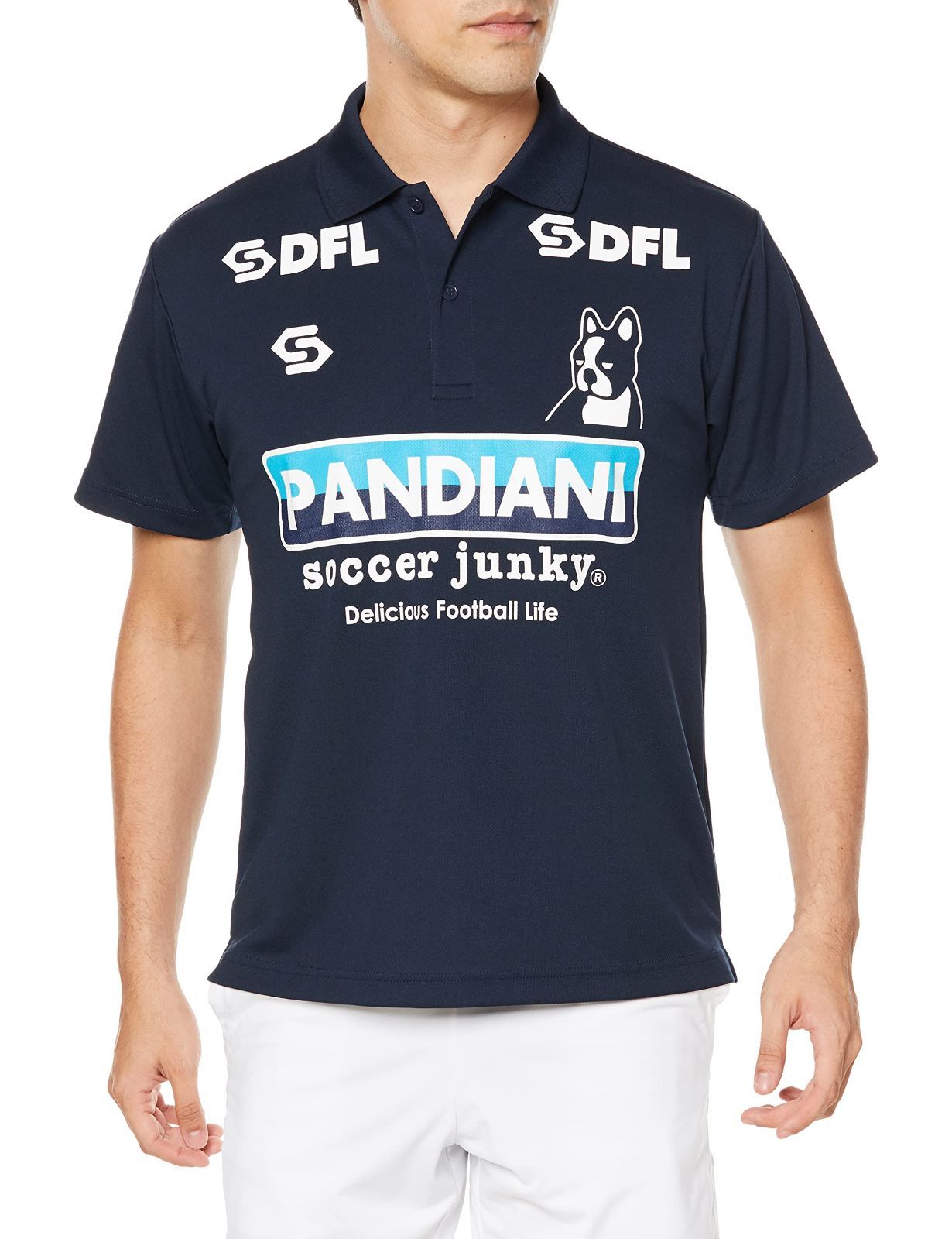 L_ネイビー claudio pandiani(クラウディオ・パンディアーニ) Soccer Junky DFLPOLOシャツ Dryポロシャツ SJ17201 ネイビー L