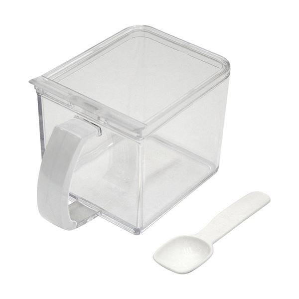 まとめ クリアポット|調味料入れ 640ml ホワイト キッチン用品 フォルマ 45個セット