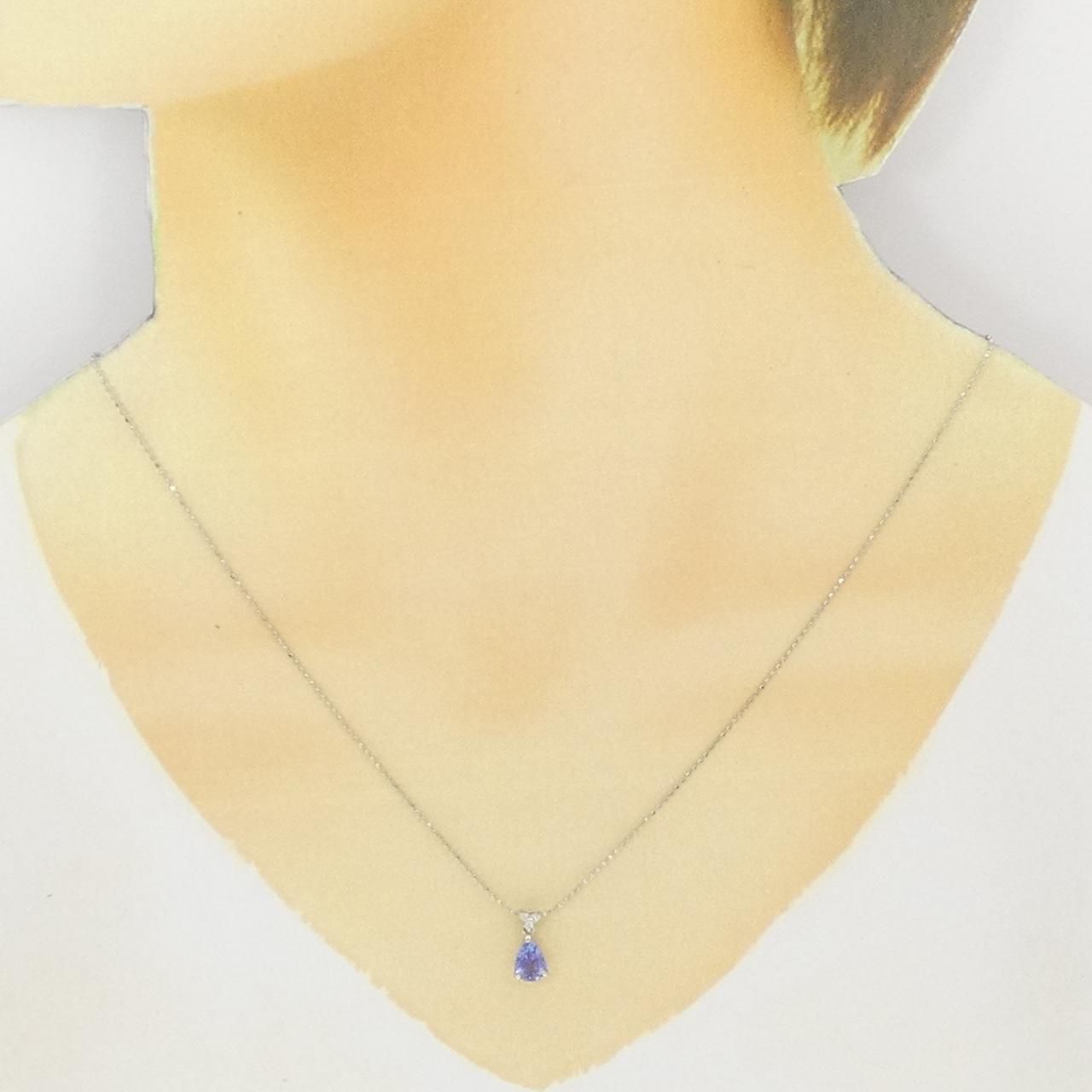 ★キラキラ✨ Pt900 Pt850 タンザナイト1ct ダイヤネックレス Pt900/ Pt850 タンザナイト ダイヤモンド ペンダントネックレス