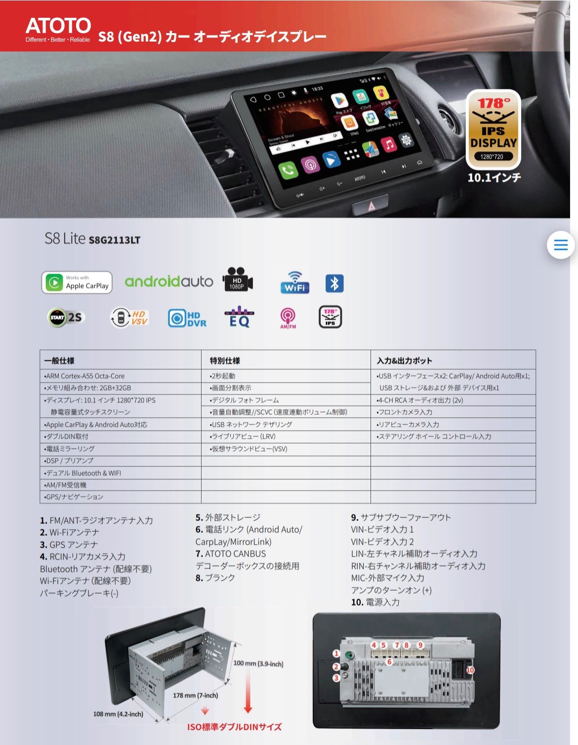 エントリー10インチAndroidナビ