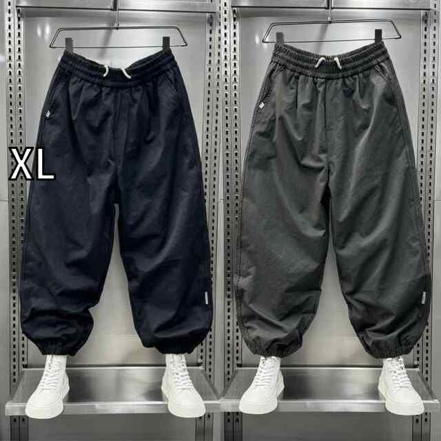 [XL]秋冬 メンズ  服 シンプル ファッション オシャレ 大人 かっこいい 大きいサイズ ストリート 紳士服  無地 ズボン 秋 ワイド レッグ スピリチュアル スポーツ パンツ