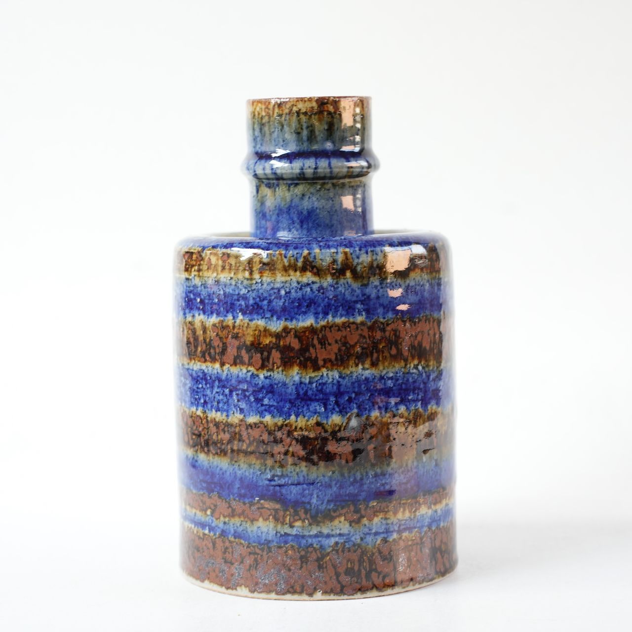 リサラーソン ユニークピース 花瓶 希少 リサ・ラーソン 傑作ユニークピース 藍色と濃茶のフラワー