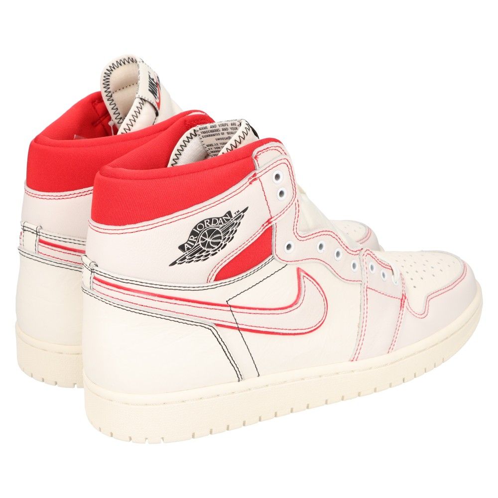 NIKE (ナイキ) AIR JORDAN1 RETRO HIGH OG Sail/University Red 555088-160  エアジョーダン1 ハイカットスニーカー ホワイト/レッド US12.5/30.5cm