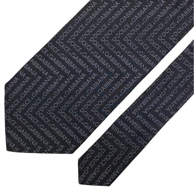 【極美品】DOLCE&GABBANA ドルガバ　ネクタイ　黒　ナロータイ 極美品】ドルチェアンドガッバーナ ブラック イタリア製