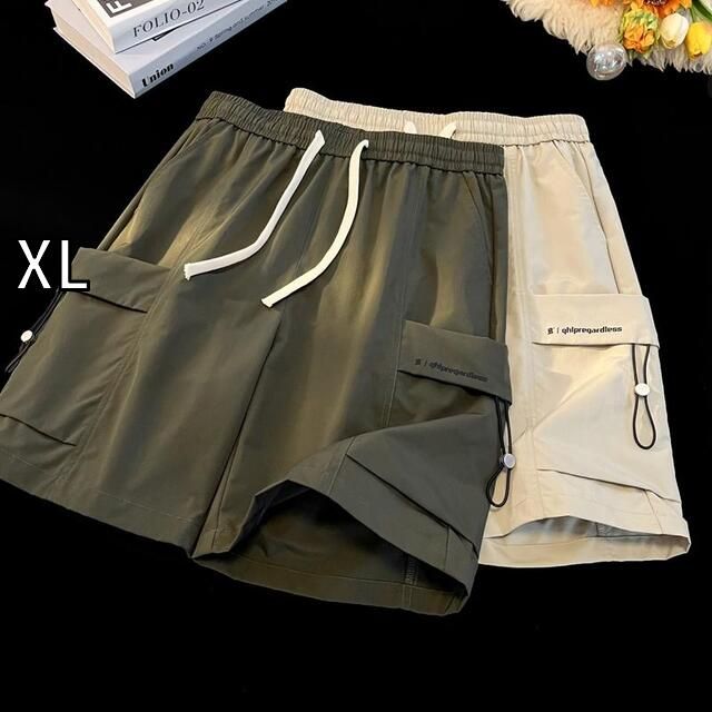[XL]メンズ ファッション 服  オシャレ シンプル 大人 かっこいい 大きいサイズ ストリート 紳士服  カーゴ パンツ 夏 薄手 アウター ゆったり パンツ 快適 ビーチ スーツ バスケットボール
