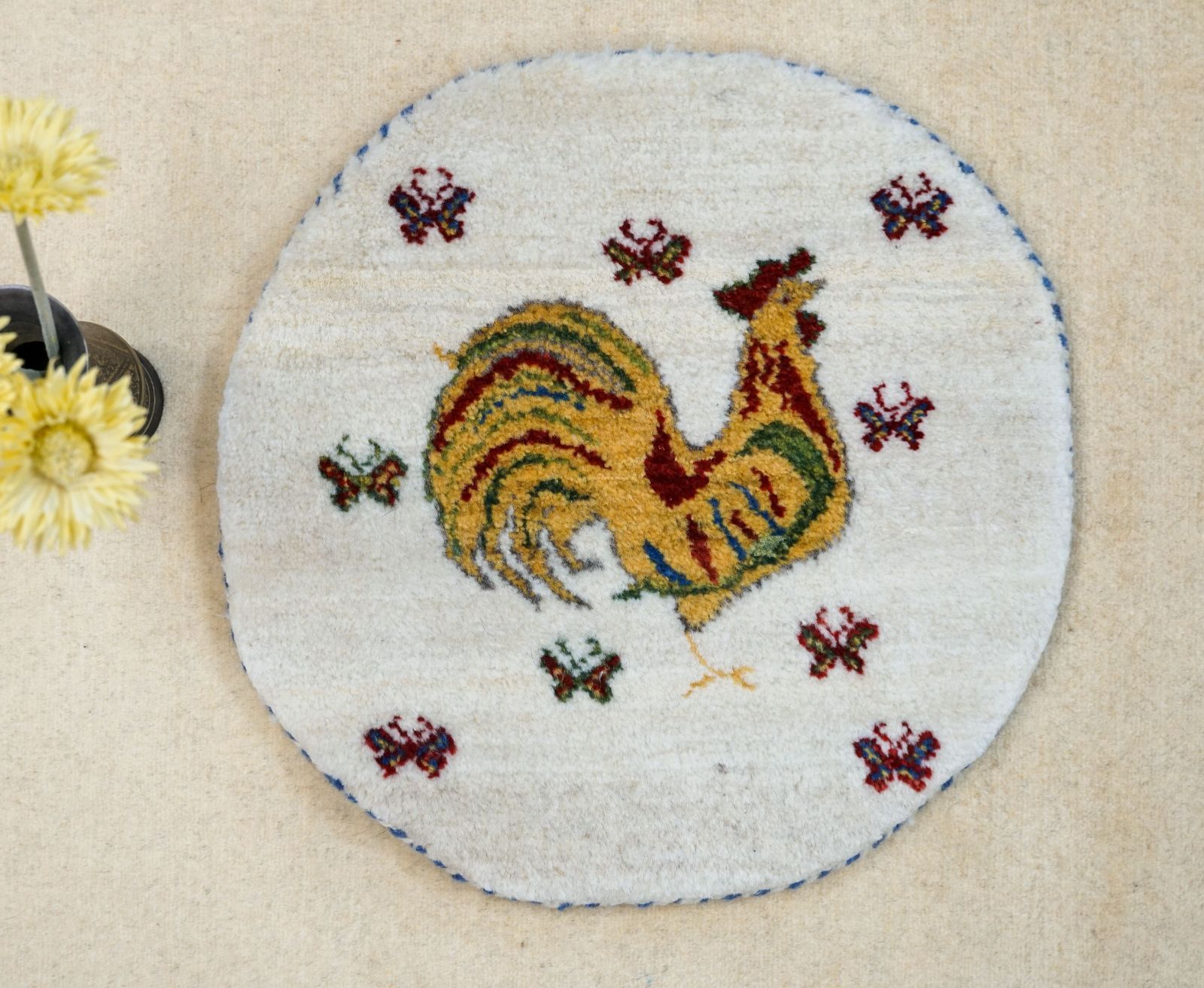 40×40cm ペルシャ絨毯 手織りギャッベ カシュクリ族ギャッベ ギャベ