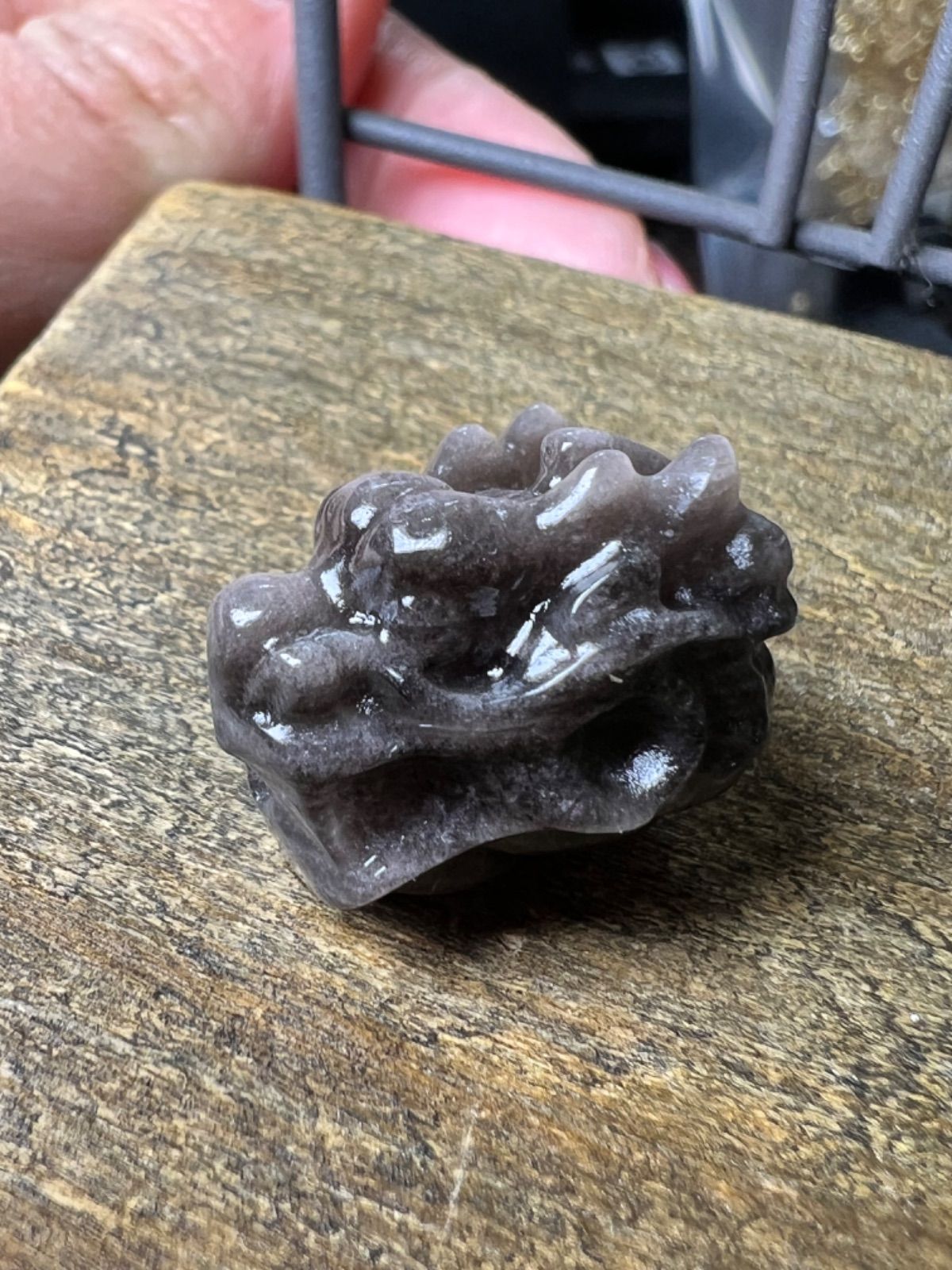 0132高品質黒曜石シルバーオブシディアン龍神貫通穴 - メルカリ