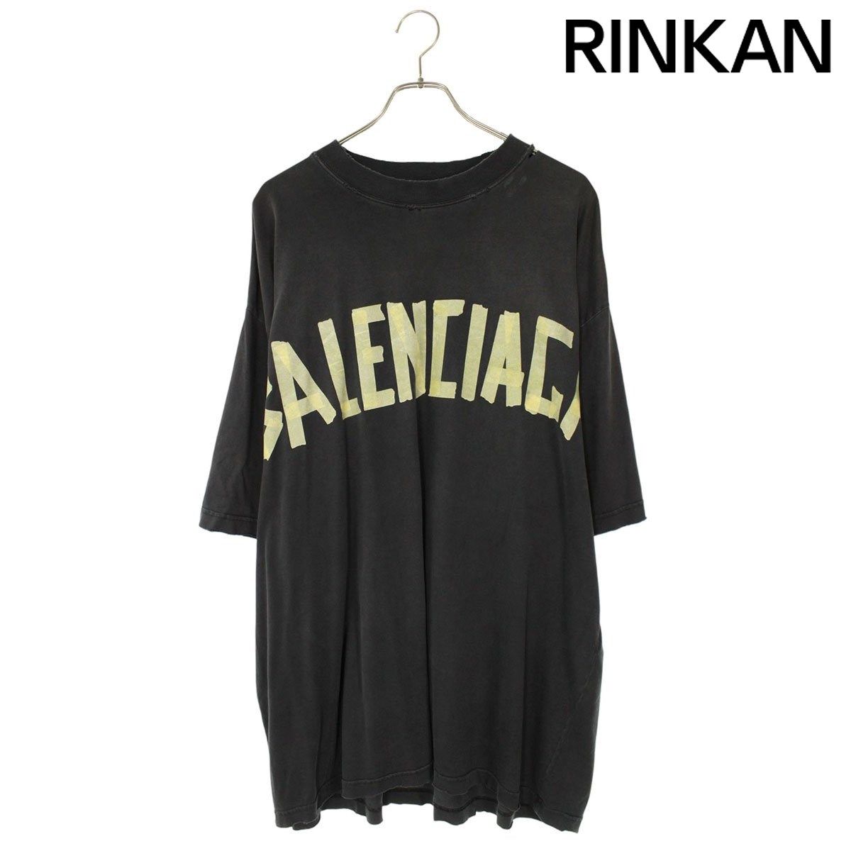 バレンシアガ 739784 TOVA9 テープロゴTシャツ メンズ XL