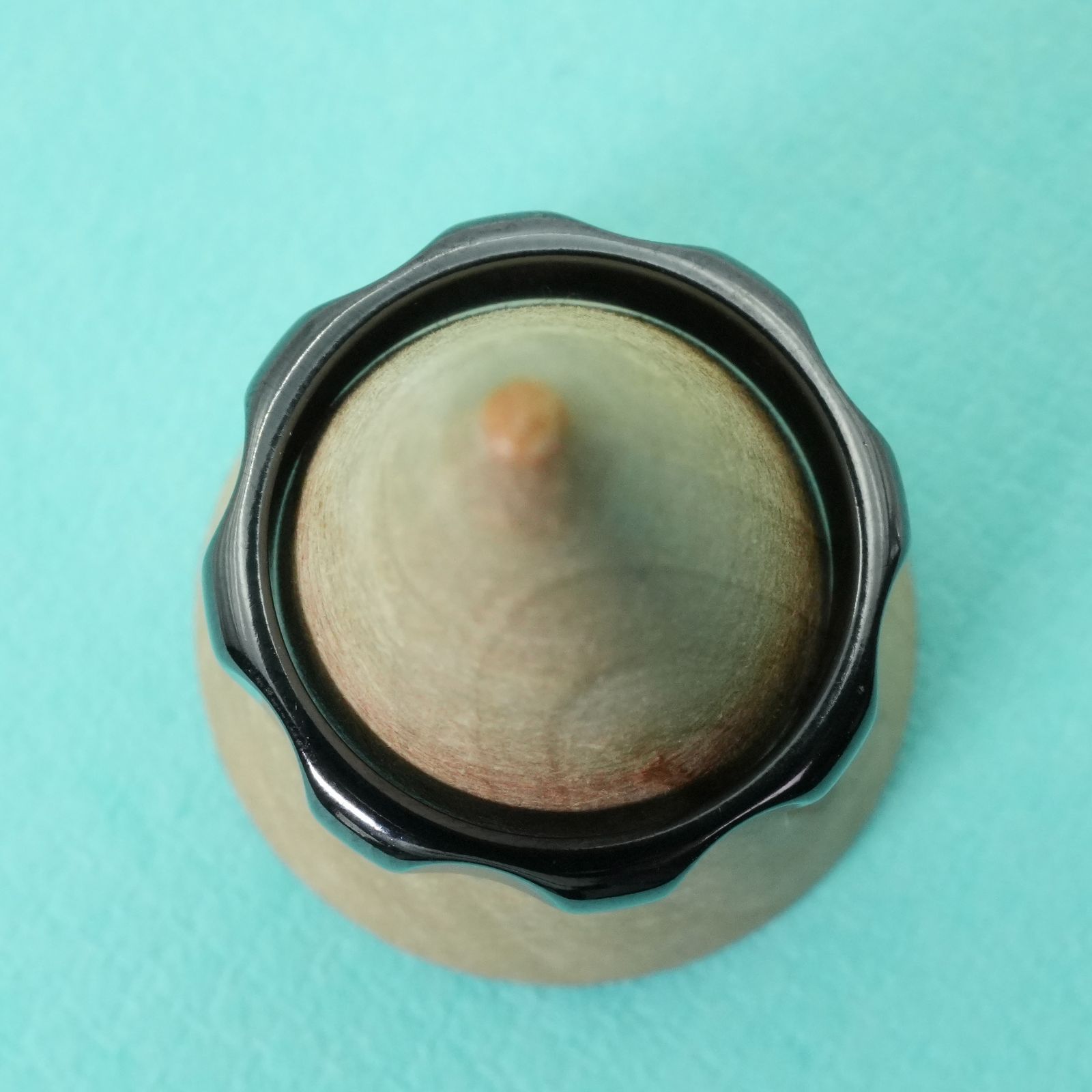 希少9号 ティファニー パロマグルーブ ブラック チタン リング/24-4417  