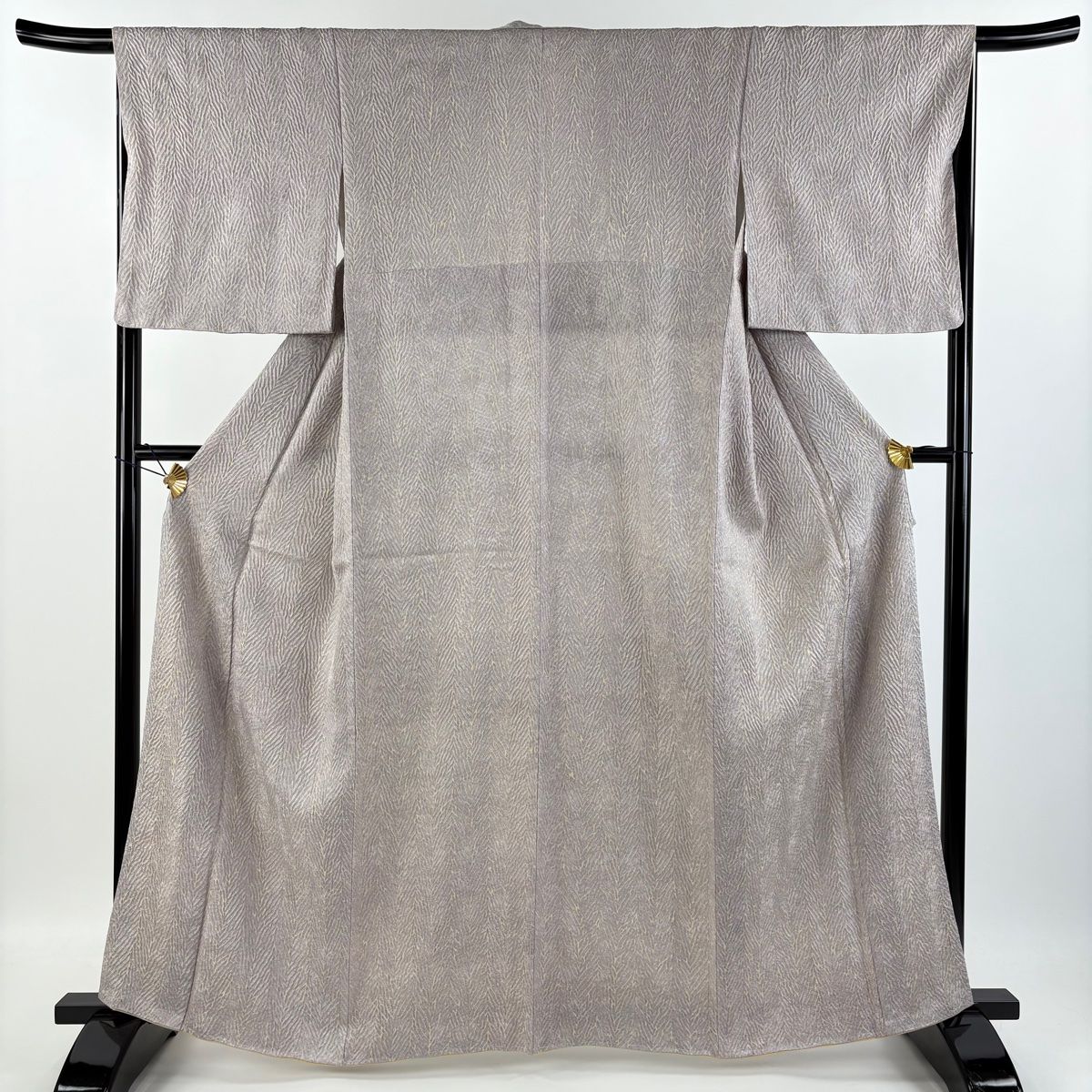 未使用品 小紋 総絞り くすんだ薄緑 綸子 身丈164.5cm 裄丈67cm 未使用品 小紋 総絞り くすんだ薄緑 綸子 身丈164.5cm 裄丈67cm