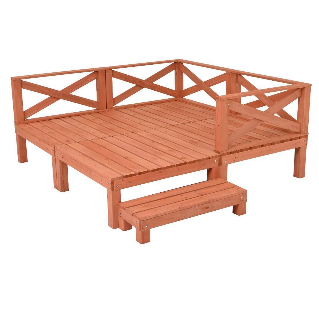 ウッドデッキ 天然木 キット 8点セット1坪 ウッドパネル レッドブラウ yew4