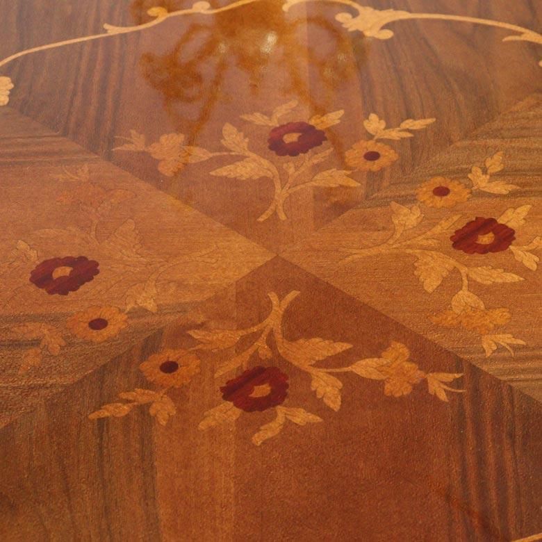 ダイニングテーブル3点 80cm 象嵌 イタリア バード＆ストロベリー