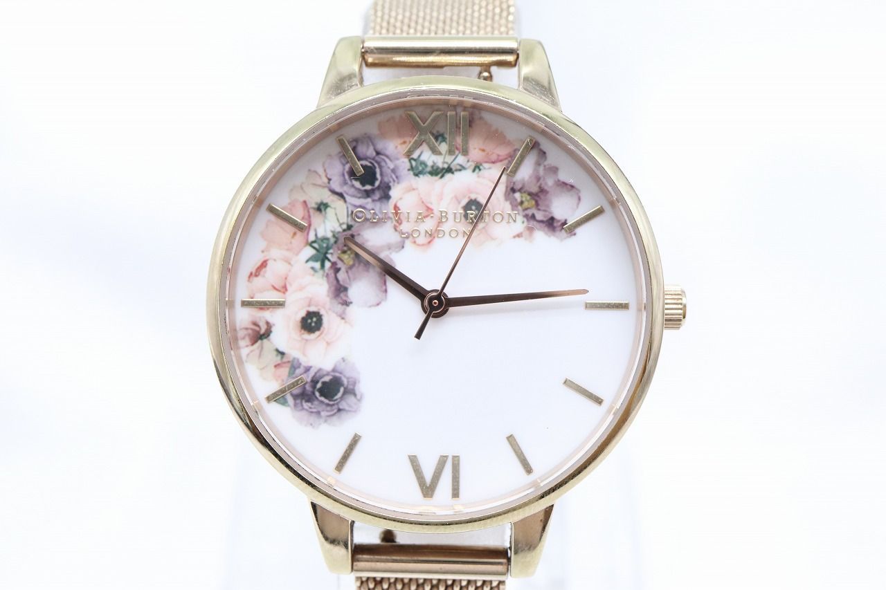 7916【電池交換済】★OLIVIA BURTON★レディース/腕時計/クォーツ W250-53】動作品 電池交換済 OLIVIA BURTON オリビアバートン 花