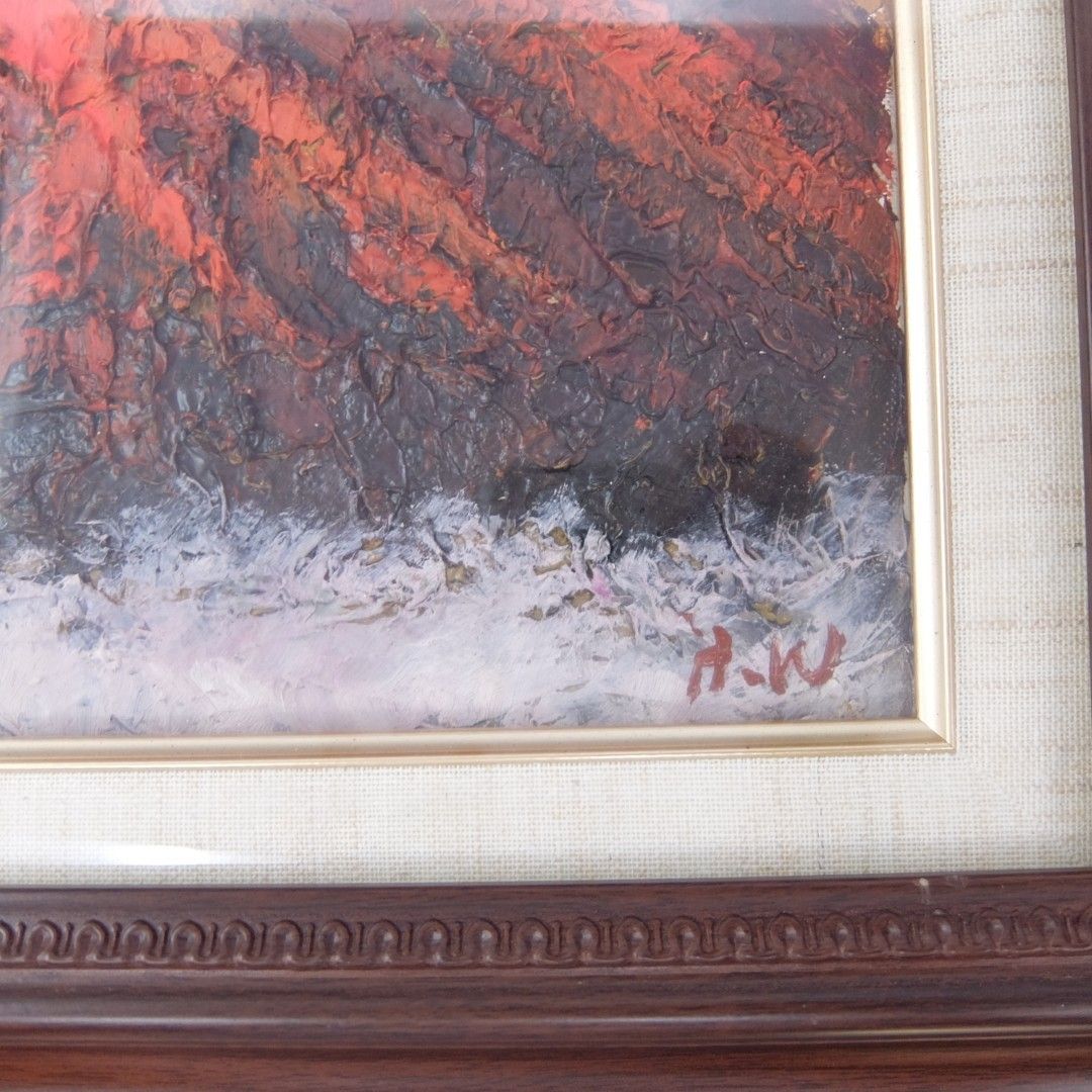 渡部ひでき 作 赤富士 風景画 油絵 油彩 美品】渡部ひでき 作 赤富士 風景画 油絵 油彩 - メルカリ