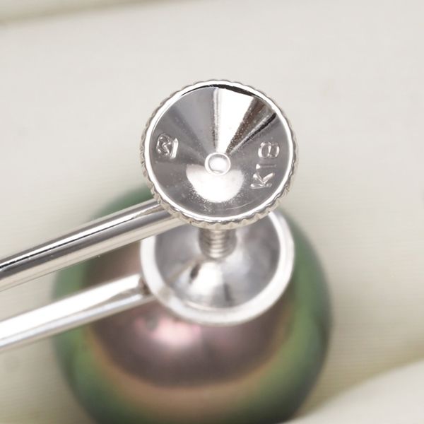 ミキモト イヤリング ブラックパール 真珠 9.5mm 一粒 K18WG 176419 FORTGASGNV_COM_BR