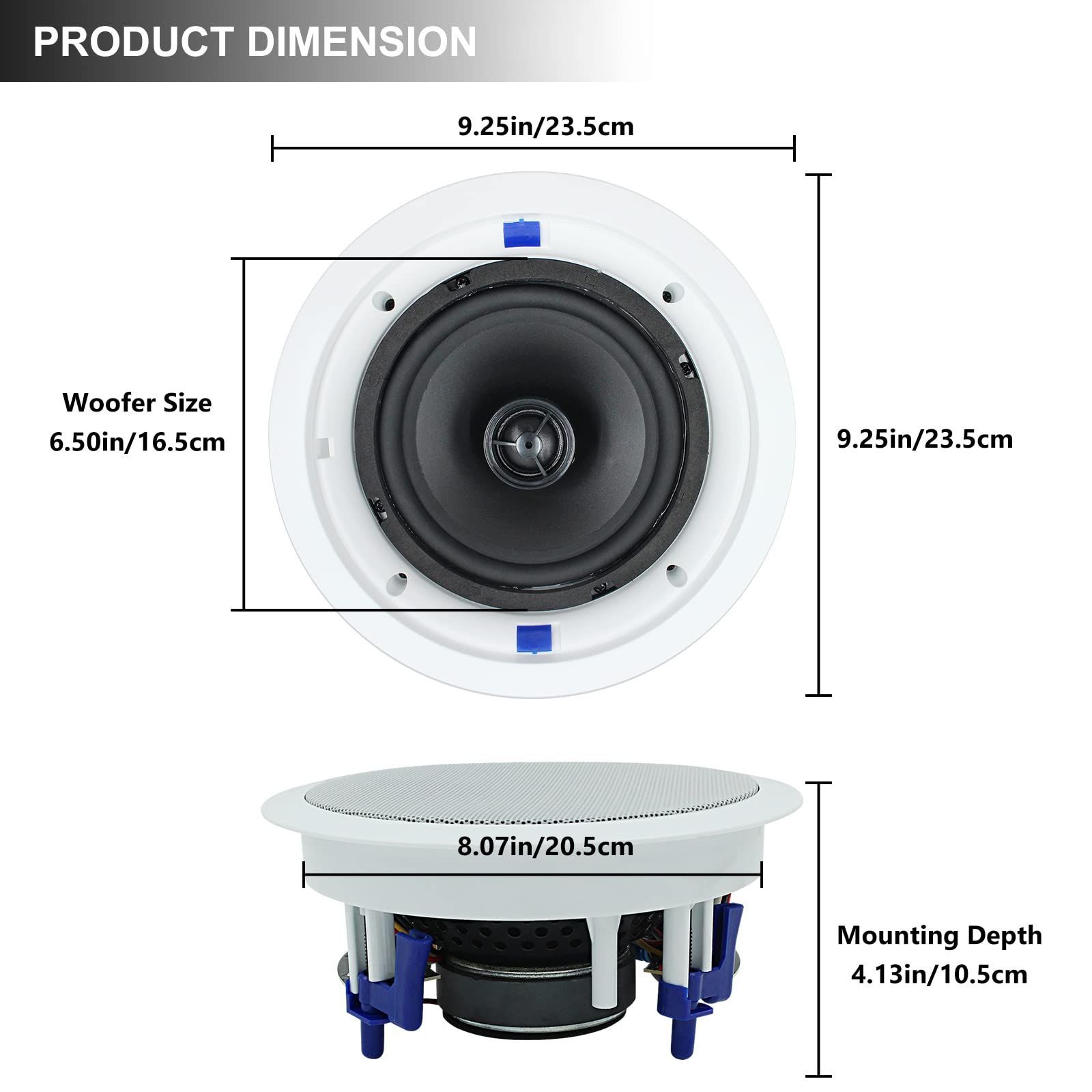 Elac - Debut IC-DT61-W カスタム天井ホームシアタースピーカー (Ea