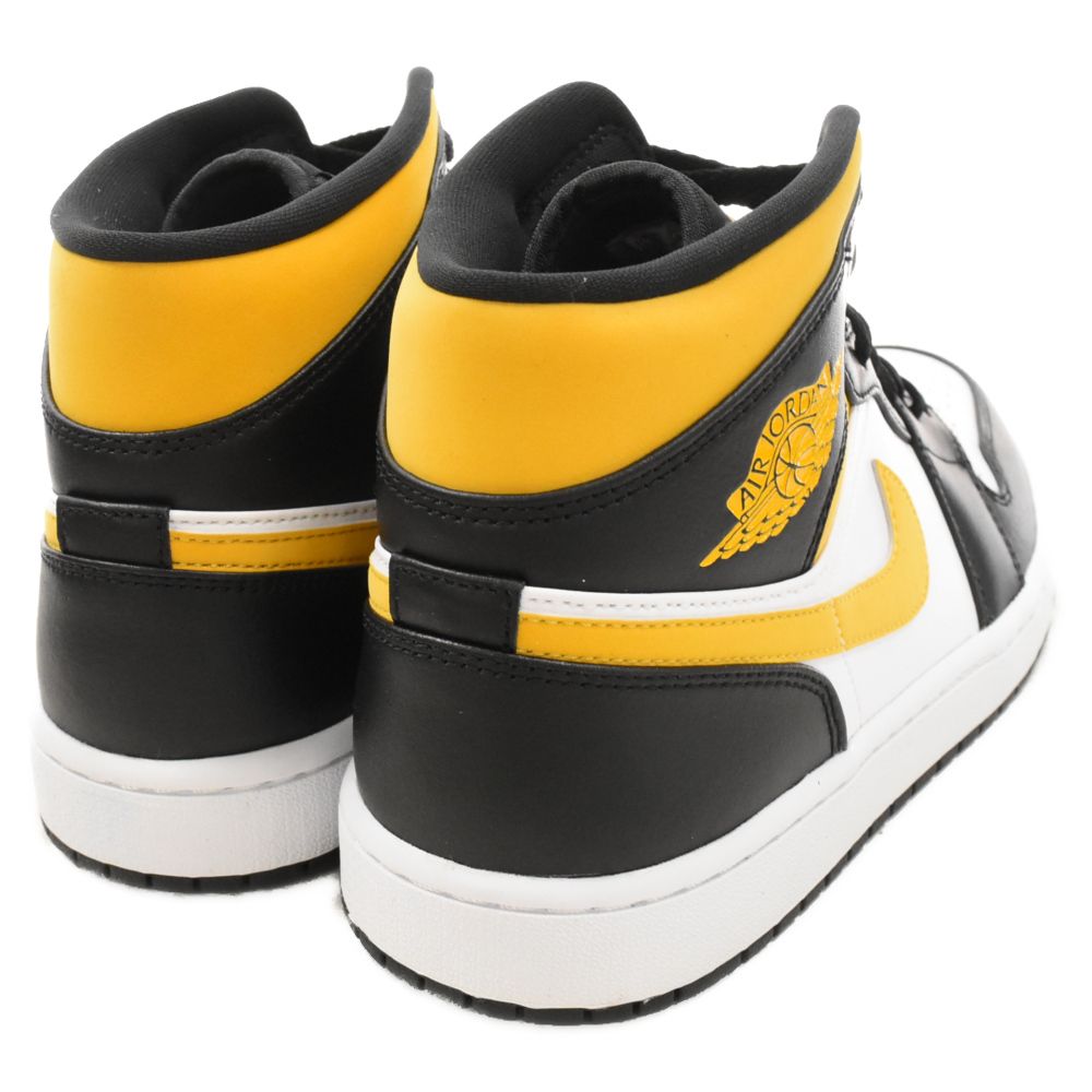 NIKE (ナイキ) AIR JORDAN 1 MID 554724-177エアジョーダン1 ミッドカットスニーカー ホワイト/ブラック/イエロー  US10.5/28.5 - メルカリ