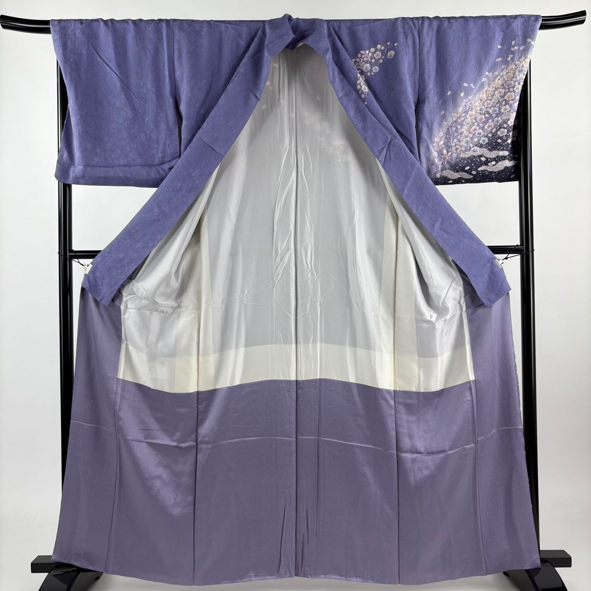 ★専用★未使用品 訪問着 枝花 くすみ紫 枝花 綸子 金彩 身丈162.0cm ☆専用☆未使用品 訪問着 枝花 くすみ紫 枝花 綸子 金彩