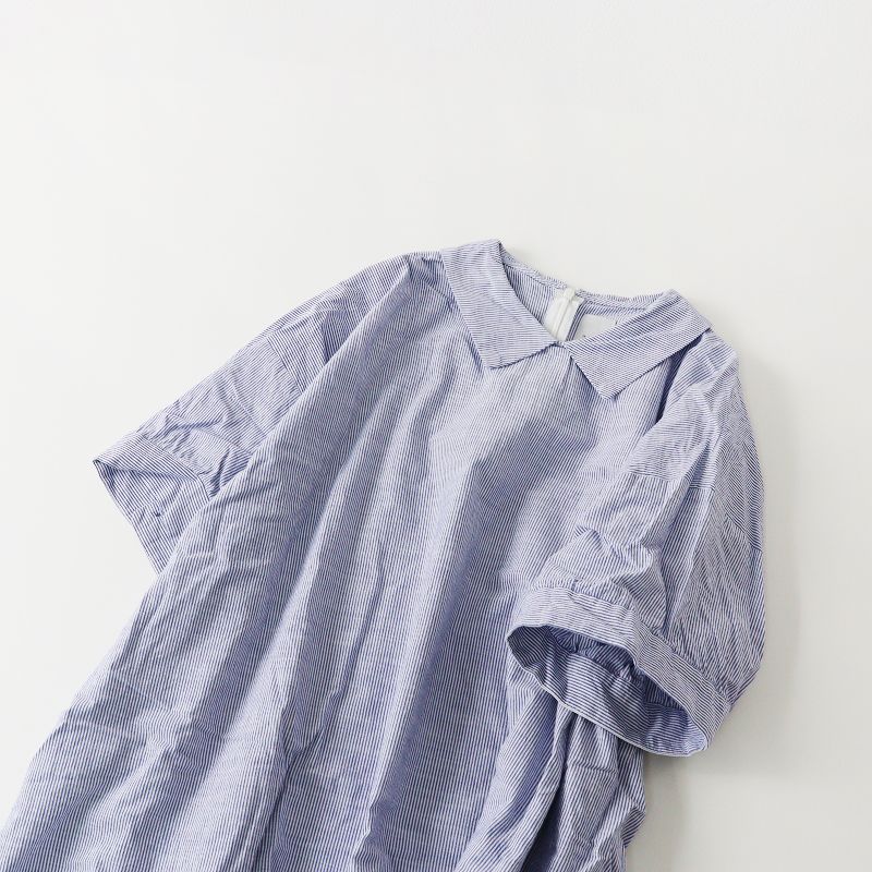 休日と詩 ハニーアップルロングシャツ　ブルー　ストライプ　tandey 休日と詩 ハニーアップルロングシャツ ブルー ストライプ tandey