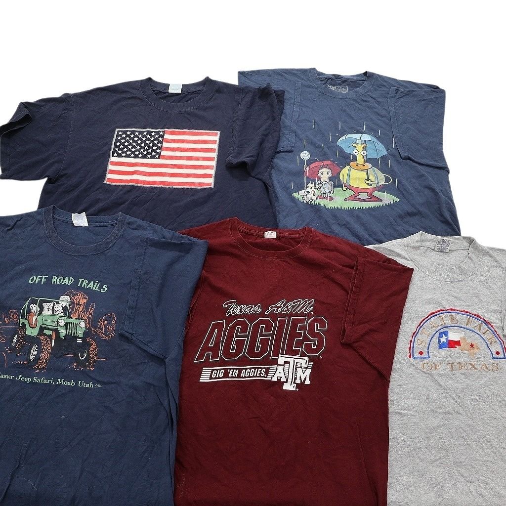 お土産 古着卸 mix 半袖Tシャツ 20枚セット メンズ XL チームロゴ 星条旗 ラグラン 英文字プリント 古着 NC3848