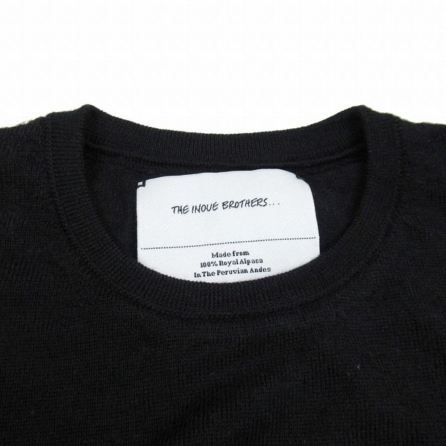 ザ・イノウエ・ブラザーズ ロイヤルアルパカ100% 長袖ニット 薄手 M 青 The inoue brothers ロイヤルアルパカニット イノウエブラザーズ