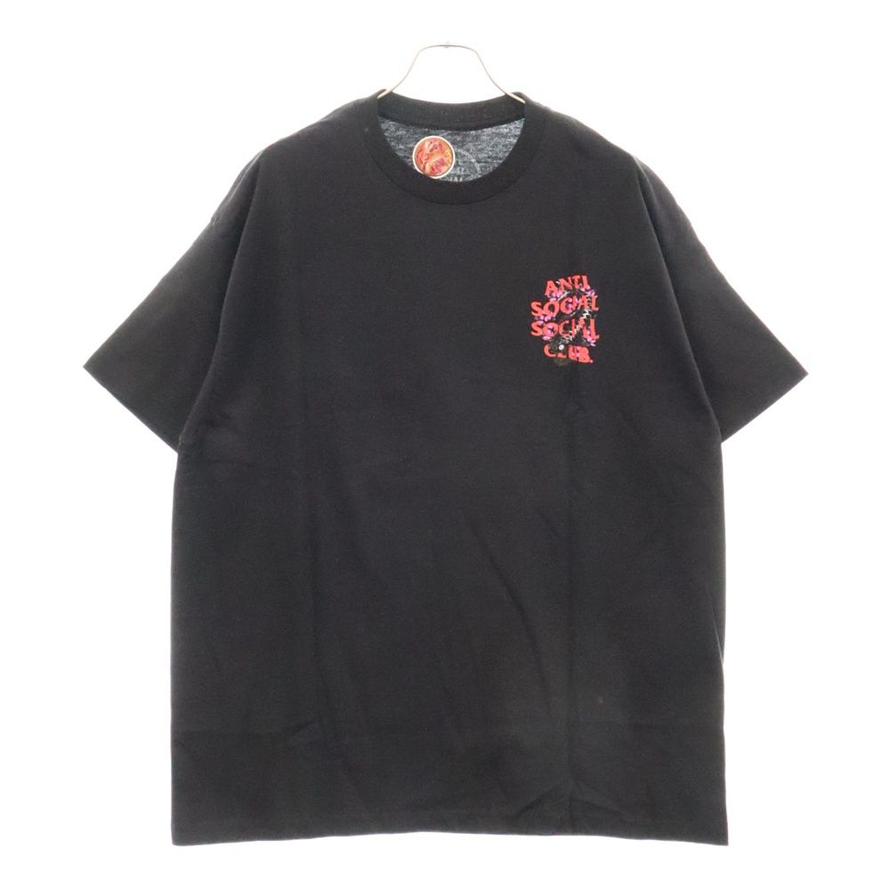 ANTI SOCIAL SOCIAL CLUB (アンチソーシャルソーシャルクラブ) Whiskers Black Tee フラワープリント クルーネック 半袖Tシャツ カットソー ブラック