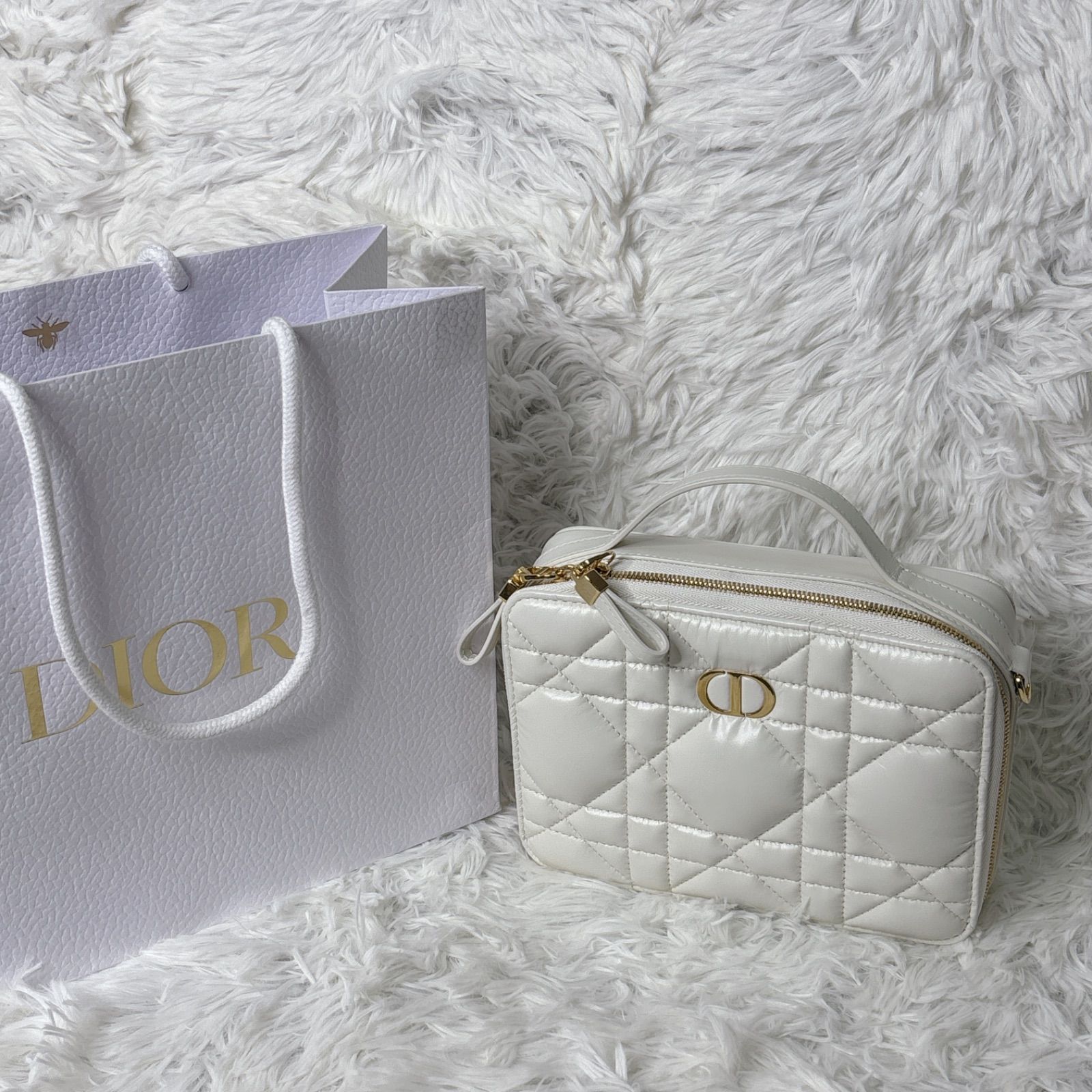 Christian Dior ディオール ホワイト ショルダーバッグ ボックスバッグ 