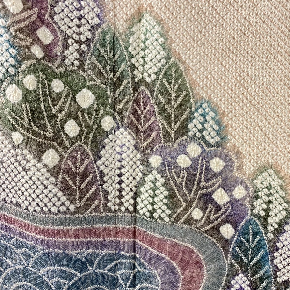 訪問着 身丈154cm 裄丈62.5cm S 袷 藤娘きぬたや 落款 樹木 流水 総  