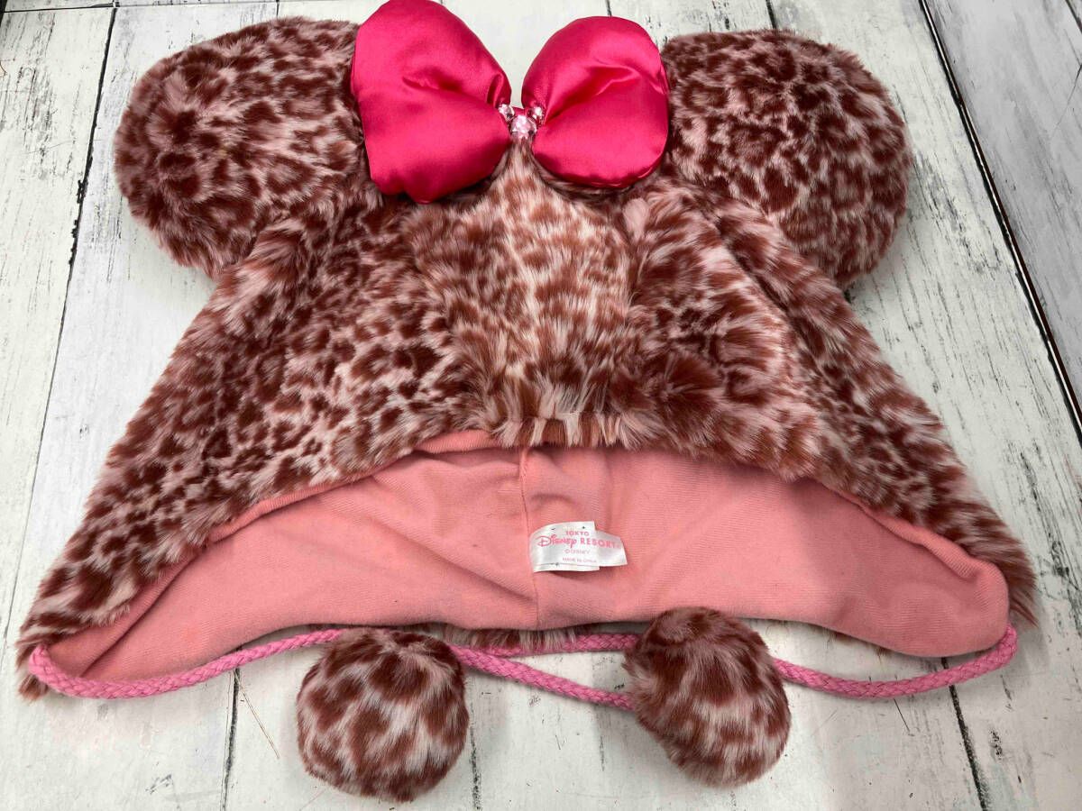 東京ディズニーリゾート ミッキー　ミニー耳帽子 ヒョウ柄 ファンキャップ　ピンク 東京ディズニーリゾート ミッキー ミニー耳帽子 ヒョウ柄 ファン