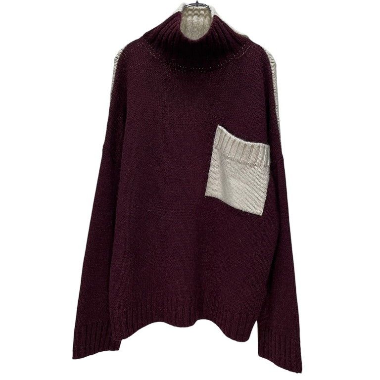 JW Anderson 23AW ロゴ刺繍パッチポケットバイカラーハイネックニット トップス セーター ジェイダブリューアンダーソン